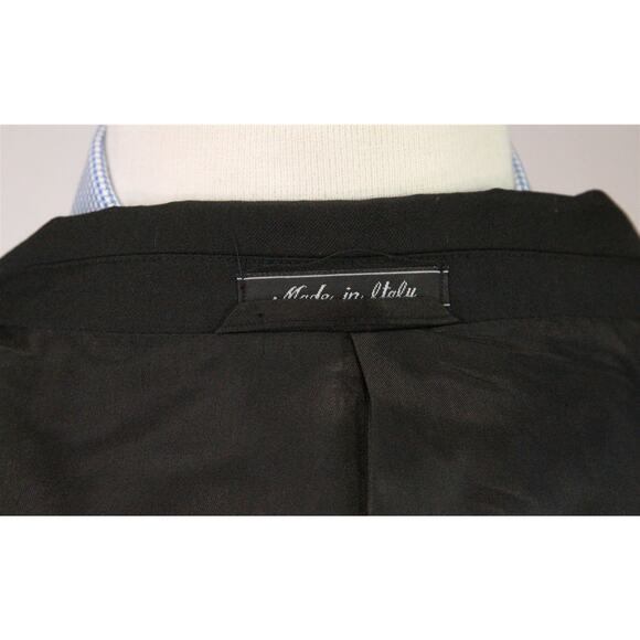 Naldini Solid Black Super 150's Wool 3-Btn Blazer Jacket Hand Tailored 42R - Picture 13 of 13
